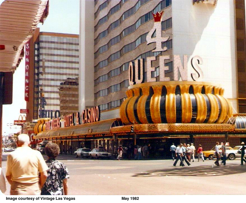 Four Queens in May 1982 has extended down the block. Photo from Vintage Las Vegas. Click to visit his site!
